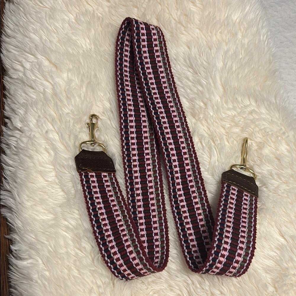Meanwhile Back on The Farm Eggplant Italian Webbing strap